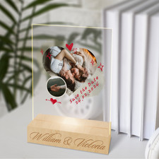Personalised Love Couple Photo Acrylic LED Night Light