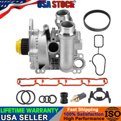 Aluminum Water Pump w/ Belt for VW Tiguan Jetta Golf GTI Eos Beetle CC 2.0T TSI