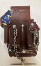 Ap-Leather Real cowhide oil tanned Leather Small Pouch for Tool Belt