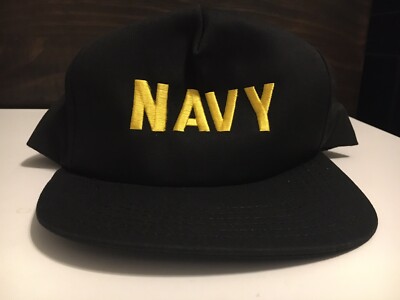 US Navy Blue Snapback Hat Adjustable Embroidered Baseball Cap Eagle Crest USA