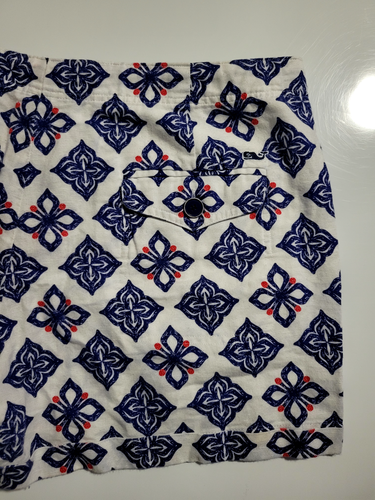 Vineyard Vines Shorts Womens Size 2 Blue White Linen Floral Print Drawstring - Picture 4 of 7