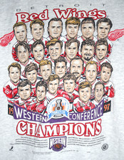 Vintage Detroit Red Wings T Shirt XL Mens 90s 1997 Finals Stanley Cup NHL Hockey