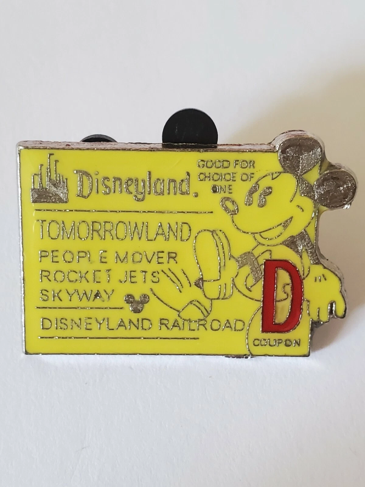 Disneyland D Ticket Mickey Disney Trading Pin New