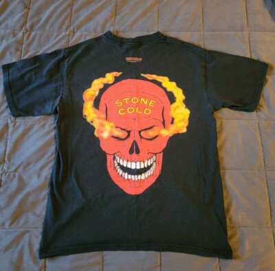 Size M Vintage 2000 Austin 3:16 Stone Cold Steve Flaming Skull T
