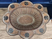 Chinese Staved Bamboo Basket~ Handmade Reign Motif ~ 1900-1920 Antique