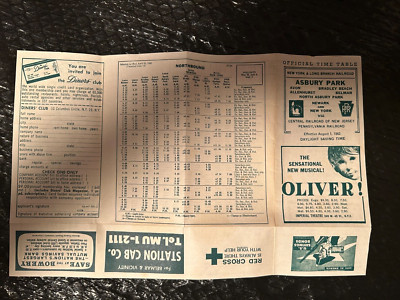 1963 NYRR Timetable - ASBURY PARK, Avcon, Allenhurst,Bradley Beach & Belmar NEW