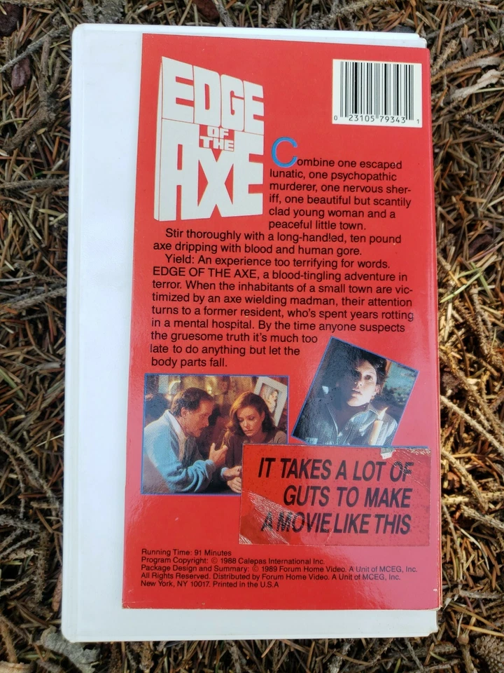 Edge of the Axe VHS Horror Movie 1989 Cut Box Exrental Clamshell Vintage Slasher - Image 2 of 4