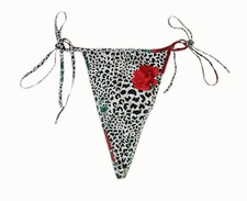 Frederick's of Hollywood, High-Rise Satin Tie Sides Thong Panties