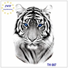 Large Tiger Body Temporary Tattoo Lion leopard Wolf Compass Rose Bird Flower