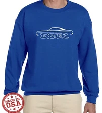 NEW Royal Blue Sweatshirt With Vintage Duster Car Design By Maddmax Car Art Sz M