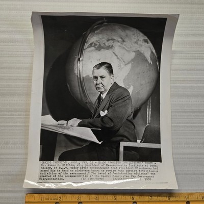 President James Killian M.I.T. News Wire Press Photo 1956 Eisenhower Commission