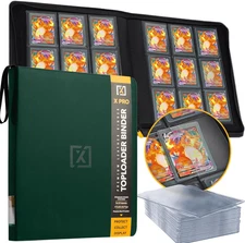 Toploader Binder | Holds 252 Toploaders | 20 Toploaders INCLUDED | 9-Pocket | Ri