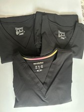 Ladies Black Scrub Tops Size S Set of 3 New Without Tags