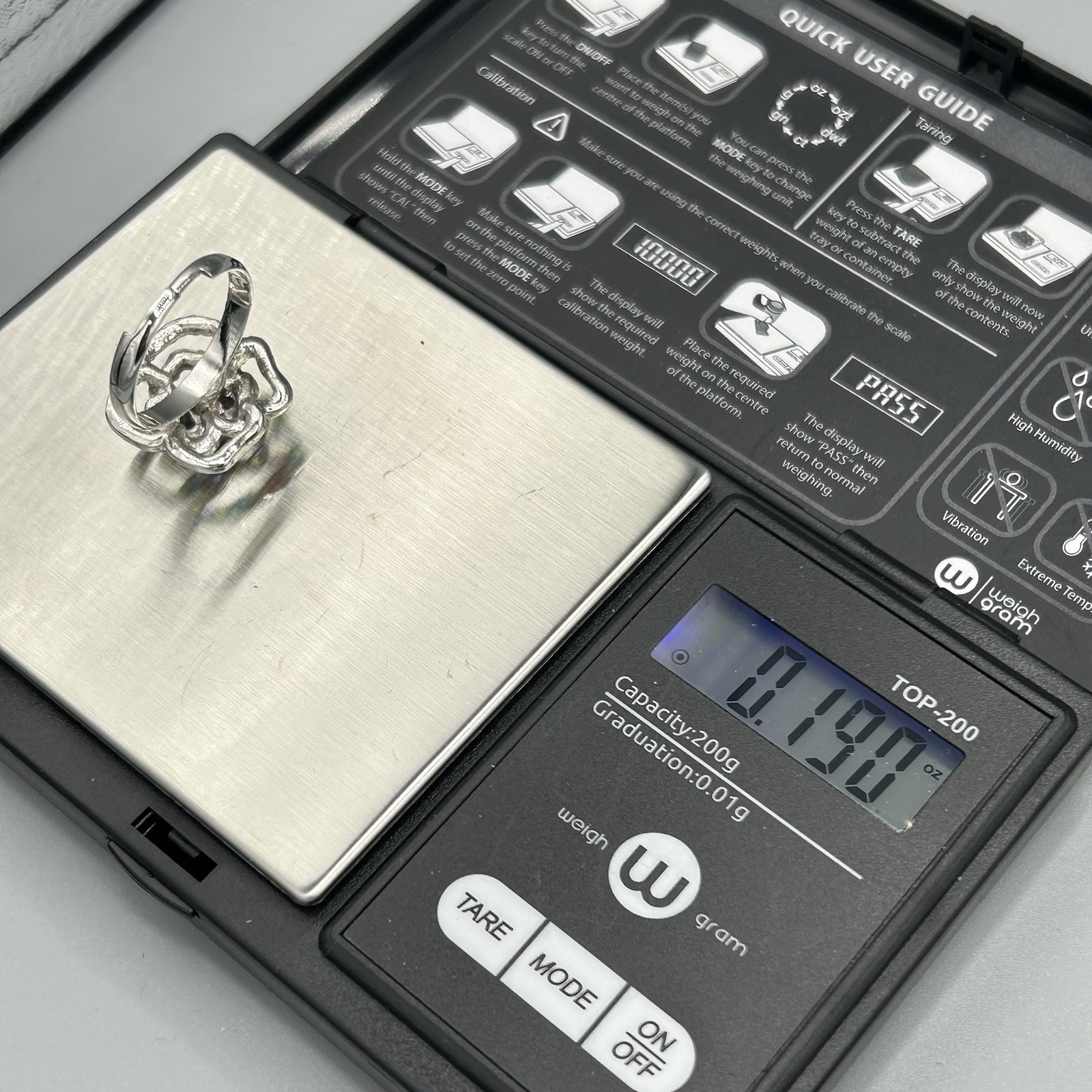 Adjustable Multicolor Crystal Flower Ring Silver … - image 8