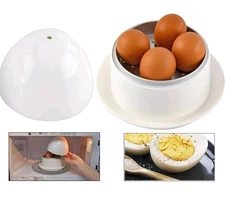 NEW Egg Cooker for Microwave 4-Capacity Quick Egg Boiled Boiler Boil Egg-Shaped