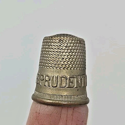 Vintage Metal Advertising Sewing Thimble THE PRUDENTIAL LIFE INSURANCE 3/4 