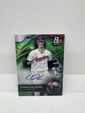 2023 Bowman Platinum Prospect Auto - Chase DeLauter - Green /99 #TOP-90 Guardian