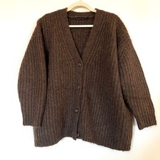 Jenni Kayne Cocoon Cardigan Sweater Cocoa Small Brown Oversized Grandpacore