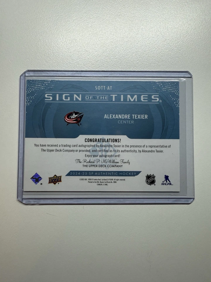 ALEXANDRE TEXIER 2024-25 SP AUTHENTIC SIGN OF THE TIMES  - Image 2 of 2