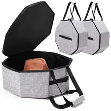 2 Pcs Cowboy Hat Box for Storage Collapsible Sturdy Cowboy Hat Case with Gray
