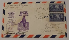 Buffalo New York to Pittsburgh PA AMF July 25 1949 first flight airmail