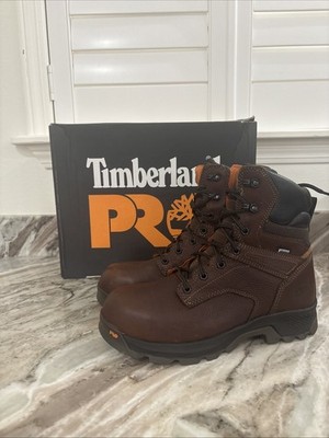 Timberland PRO TITAN EV 8'' Brown Composite Safety Toe Waterproof Boots Size 9 W