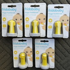 New Lot of 5 Frida Baby Double Sided Finger Toothbrush Manual Yellow 3 Months