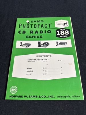 #ad SAMS Photofact CB Radio Series Manual CB 188 May 1978 $5.99