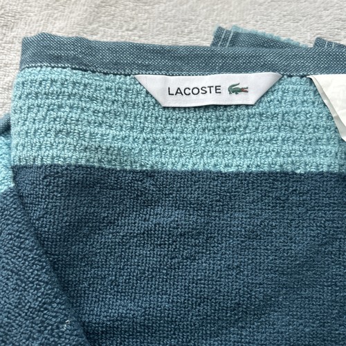 Lacoste blau Handtuch 100 % Baumwolle 30" x 52" Krokodil Logo Neu mit Etikett Bad Dusche - Bild 3 von 3