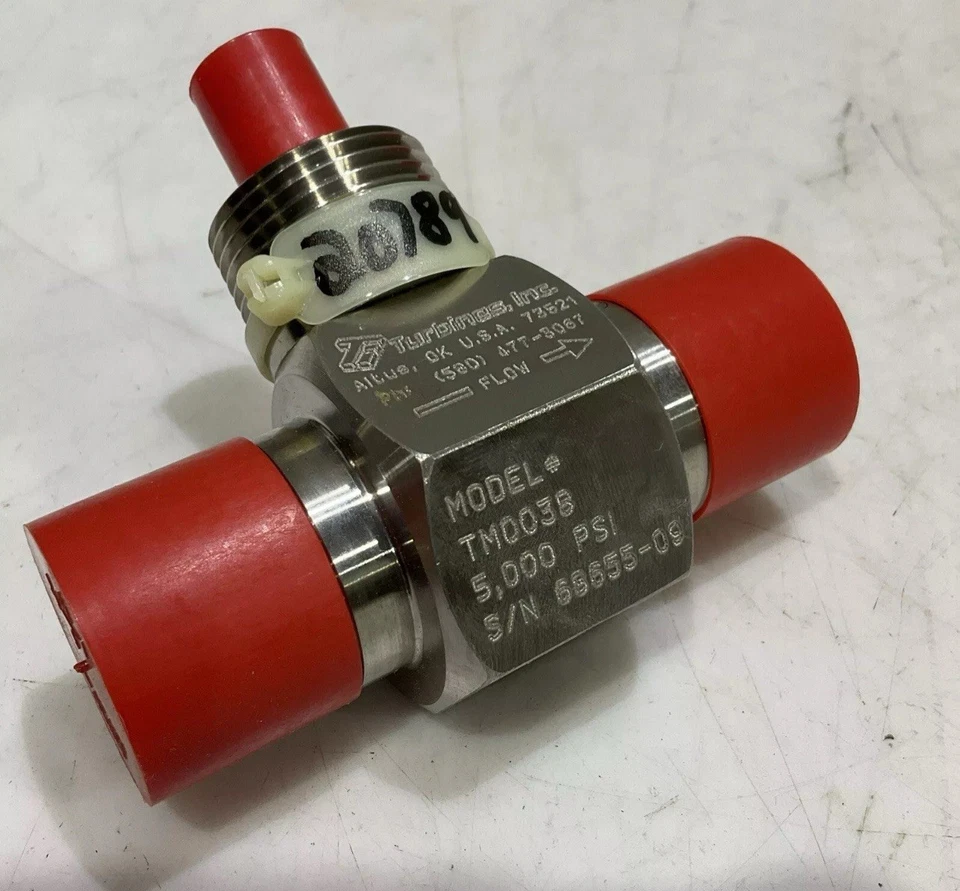 TURBINES INC TM0038 TURBINE METER  3/8" X 1" 5000PSI .35-3 GPM. NEW!    D5 - Image 2 of 4