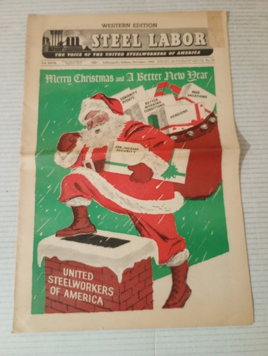 Steel Labor USW December 1962 Merry Christmas
