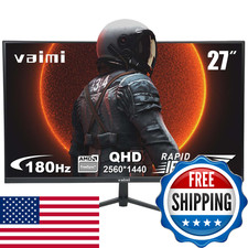 Vaimi 27 Inch Qhd 2560 X 1440 Gaming Monitor 180Hz 1Ms Ips Computer Screen Dp