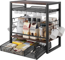 Coffee Bar Organizer for Countertop 3-Tier 70 Capsules Coffee Station Organizer