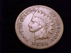 1884 Indian Head Cent,  Very Good Grade.