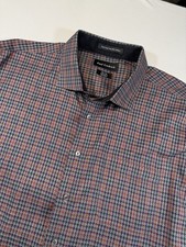Paul Fredrick Non-Iron Two Ply Cotton Shirt 18.5 35 Tailored Fit