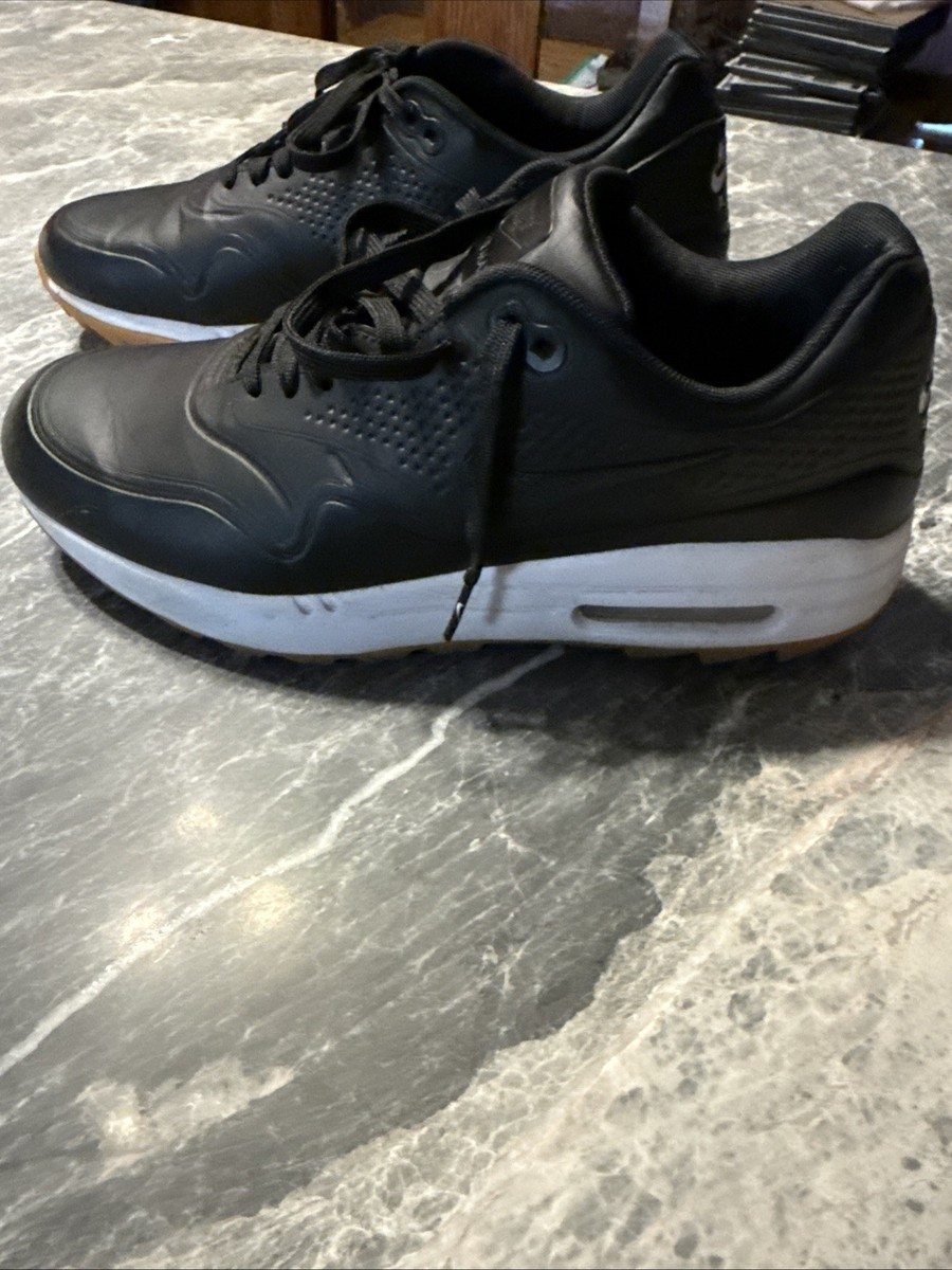 Nike Air Max 1 AQ0863-001 Men\'s Size 10 Black Leather Spikeless Golf Shoes Used Men main image 3