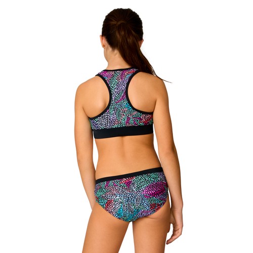 Free Country Girls' Fresco Rash Guard and Bikini Swim Set Black Fresco M - Picture 6 of 8