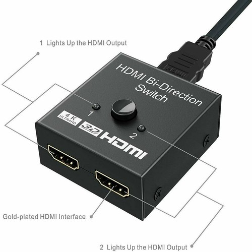 Bi-Direction HDMI 2.0 Switch Switcher Splitter Hub HDCP 4K 3D 2x1 1x2 In Out - Picture 2 of 9