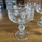 5 Vtg Bohemia Czech Crystal Queen's Lace  Gold Trim Etched Champagne Glasses — photo 2