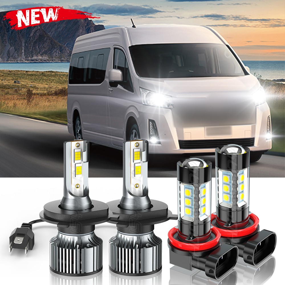 For Toyota HiAce 2006-2022 LED Headlight Hi/Lo Beam + Fog Light