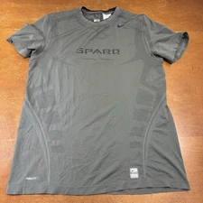 VINTAGE Nike Shirt Mens XL Gray Short Sleeve Pro Fitted Dri Fit Active SPARQ