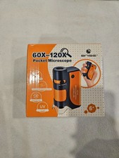Pocket Microscope 60X-120X - Portable Handheld Microscope for Kids - Miniscop