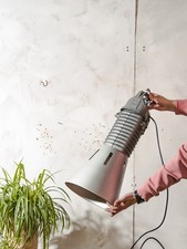 Lámpara colgante de fábrica vintage de los años 50 de Philips Industrial gris pantalla de aluminio