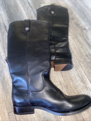Echte Frye Melissa Button schwarze Reitstiefel Leder kniehohe Stiefel Damen 11 neu - Bild 3 von 14