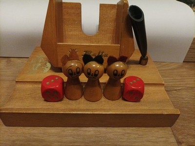 Fix Foxi Vintage Gesellschaftsspiel, Spielfiguren und Würfel, Zauberzoo, 60er