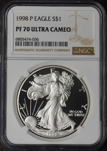 1998-P American Silver Eagle - NGC PF70 Ultra Cameo - ✪COINGIANTS✪