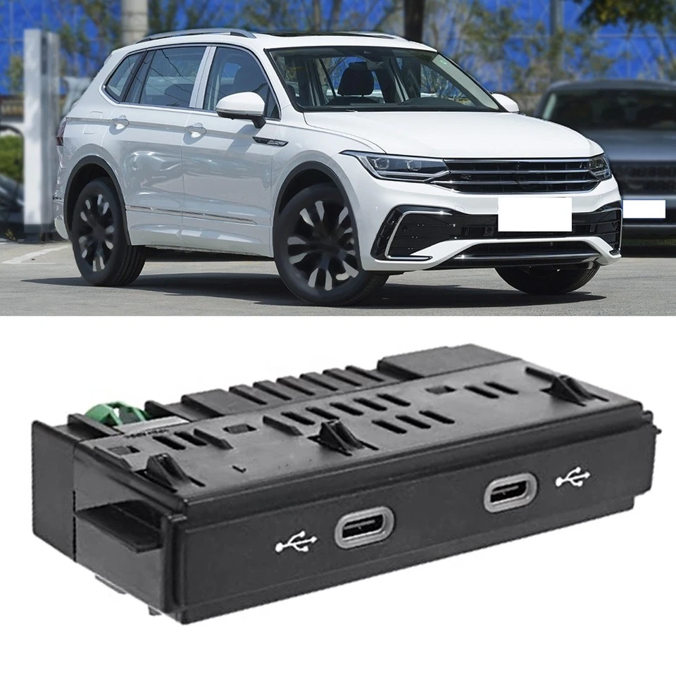 For Tiguan For MK2 Double Type C Car USB Port Replacement Part Number 5NA035736 - Image 3 of 4