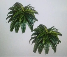 2 Pack Artificial Boston Fern Plant 40" Hanging Faux Plants