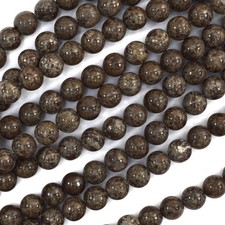 Natural Brown Coffee Jasper Round Beads 15" Strand 6mm 8mm 10mm 12mm