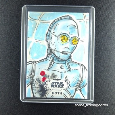 Topps Star Wars Hoth C3po Auto Mike LaPeruta Auto Sketch